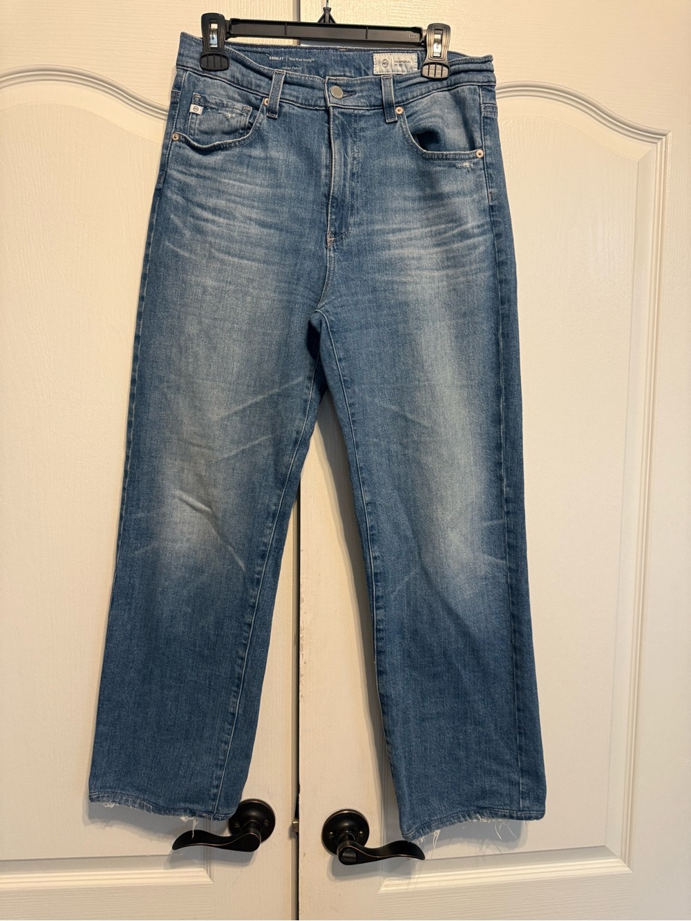 AG Adriano Goldschmied Women's Straight Jeans - Light Blue Wash